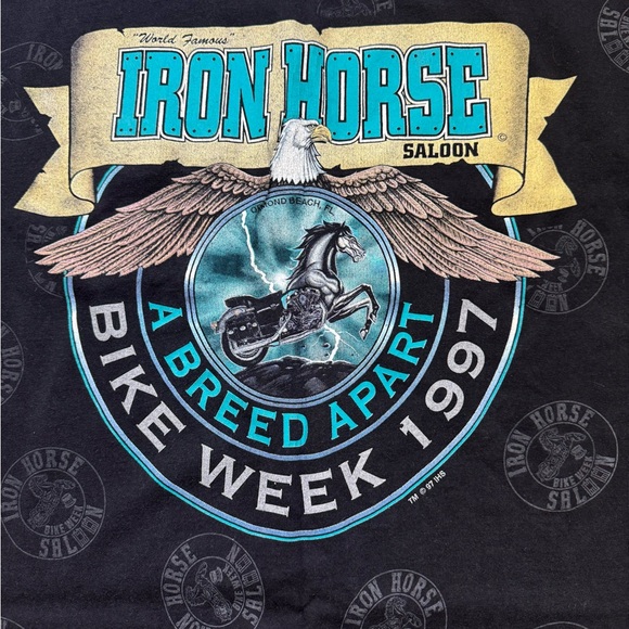 Vintage 1997 Iron Horse Saloon Bike Week 90s Rare AOP Shirt - Picture 5 of 8